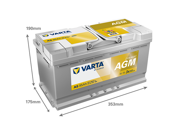BATERIA VARTA DYNAMIC AGM A5 95AH 850A - Imagen 2