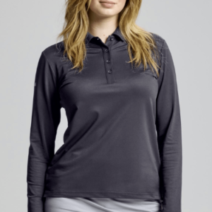 WS TECH PIQUE POLO LS SLAM - DARK GREY